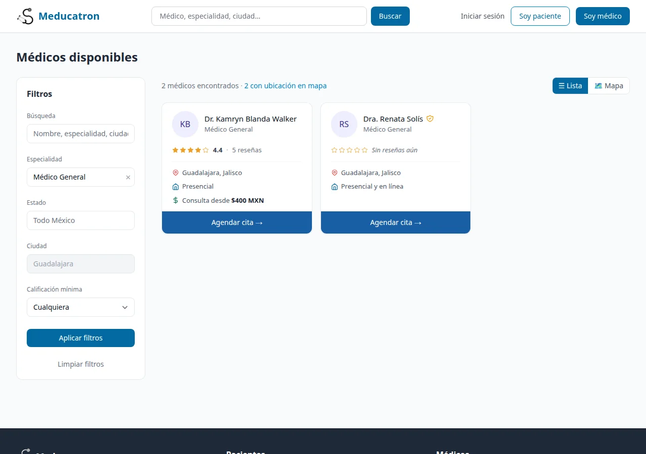 Resultados de búsqueda de médicos